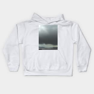 Stormy sky over Danube river with a panoramic view from the penthouse Kids Hoodie